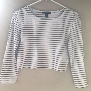 Black and White Strip Crop Top